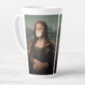 Mona Lisa Bgloeiroze Bubble gom Latte Mok (Linkerhoek)