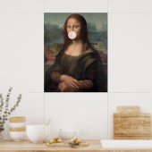 Mona Lisa Bgloeiroze Bubble gom Poster (Keuken)