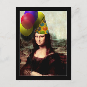 Mona Lisa Birthday Party Pet Briefkaart