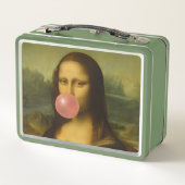 Mona Lisa blaast roze bubbelkauwgom (Achterkant)