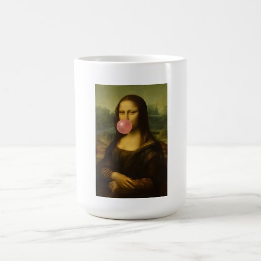 Mona Lisa blaast roze bubbelkauwgom Koffiemok (Center)