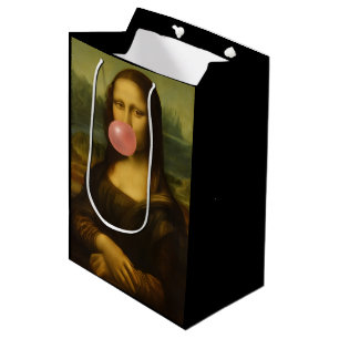 Mona Lisa blaast roze bubbelkauwgom Medium Cadeauzakje