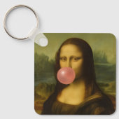Mona Lisa blaast roze bubbelkauwgom Sleutelhanger (Voorkant)
