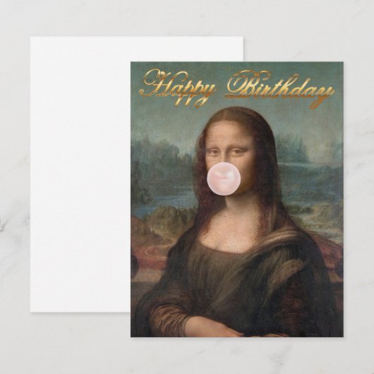 Mona Lisa Blaast Roze Bubble Gum (Voorkant / Achterkant)