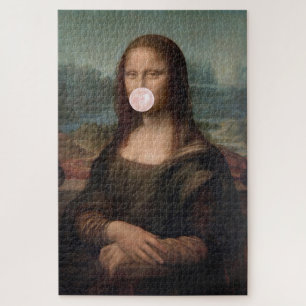 Mona Lisa Blaast Roze Bubble Gum Legpuzzel