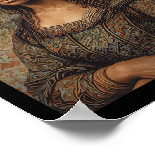 Mona Lisa Black Art Juneteenth Day Black Pride Wom Poster (Hoek)