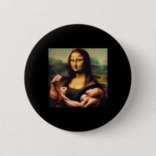 Mona Lisa Bodybuilding Grappig Cadeau 3 Ronde Button 5,7 Cm