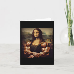 Mona Lisa Bodybuilding Grappig Cadeau 4 Kaart