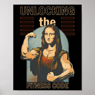 Mona Lisa Bodybuilding Muscle Gym Gewichtheffen Wo Poster
