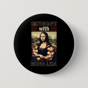 Mona Lisa Bodybuilding Muscle Gym Gewichtheffen Wo Ronde Button 5,7 Cm