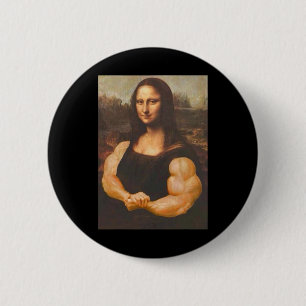 Mona Lisa Bodybuilding Spier Gym Workout Outfits Ronde Button 5,7 Cm