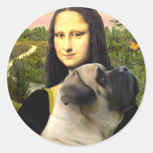 Mona Lisa - Bull Mastiff #1 Ronde Sticker