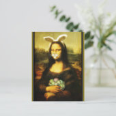 Mona Lisa Bunny Ears Easter Feestdagenkaart (Staand voorkant)