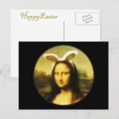 Mona Lisa Bunny Ears Easter Feestdagenkaart (Voorkant / Achterkant)
