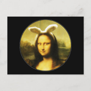 Mona Lisa Bunny Ears Easter Feestdagenkaart