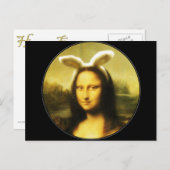Mona Lisa Bunny Ears Easter Feestdagenkaart (Voorkant / Achterkant)