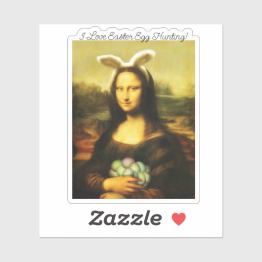 Mona Lisa Bunny Ears Easter Sticker (Vel)