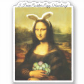 Mona Lisa Bunny Ears Easter Sticker (Voorkant)