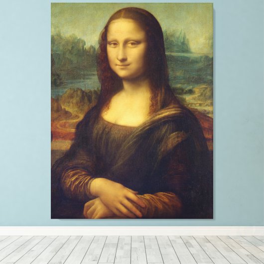 Mona Lisa By Leonardo Da Vinci Canvas Afdruk (Insitu (Houten vloer))