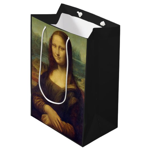 Mona Lisa by Leonardo Da Vinci Medium Cadeauzakje (Voorkant Gekanteld)