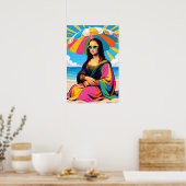 Mona Lisa By the Beach Pop Art Poster (Keuken)