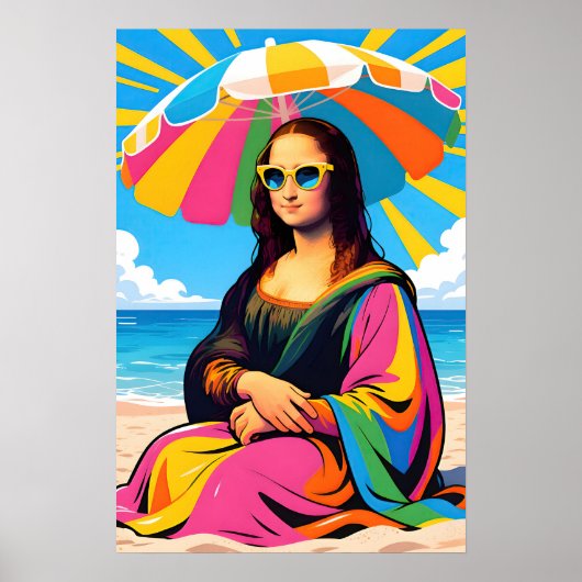 Mona Lisa By the Beach Pop Art Poster (Voorkant)