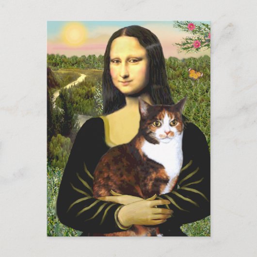 Mona Lisa - Calico kat Briefkaart (Voorkant)