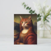 Mona Lisa Cat Briefkaart (Staand voorkant)