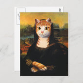 Mona Lisa Cat Briefkaart (Voorkant / Achterkant)