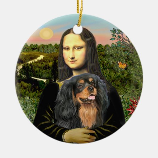 Mona Lisa - Cavalier (zwart/bruin) Keramisch Ornament (Voorkant)
