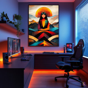 Mona Lisa - Cubistische Minimalistische Visie Poster