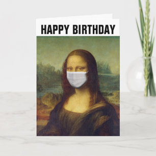 MONA LISA DRAAGT MASKER VERJAARDAG KAART