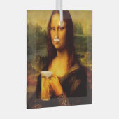 Mona Lisa drink bier, Beer lover Glas Ornament (Voorkant Rechts)