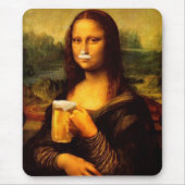 Mona Lisa drink bier, Beer lover Muismat (Voorkant)