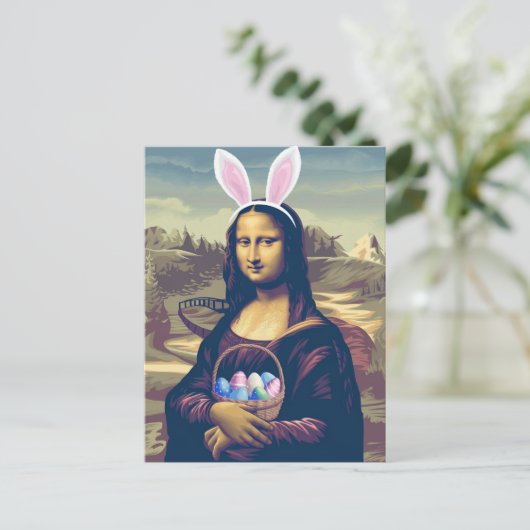 Mona Lisa Easter Briefkaart (Staand voorkant)