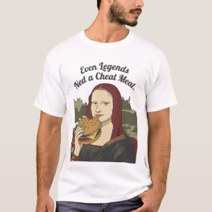 Mona Lisa eet hamburger Grappige klassieke kunstpa T-shirt