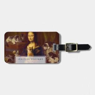 Mona Lisa en haar kat Bagagelabel
