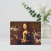 Mona Lisa en haar kat Briefkaart (Staand voorkant)