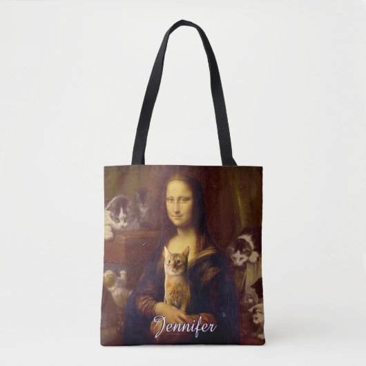 Mona Lisa en haar kat Draagtas (Voorkant)