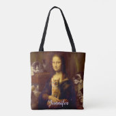 Mona Lisa en haar kat Draagtas (Achterkant)
