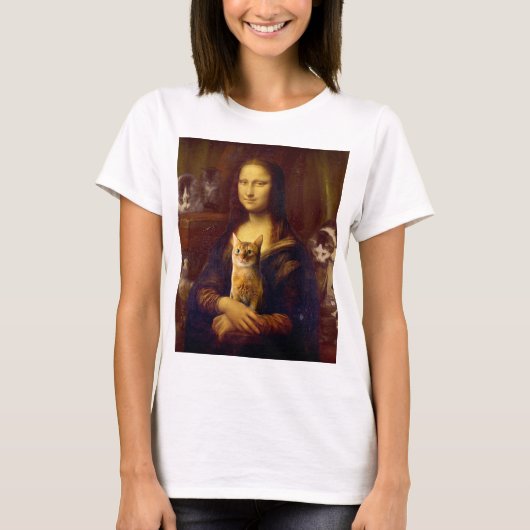 Mona Lisa en haar kat T-shirt (Voorkant)