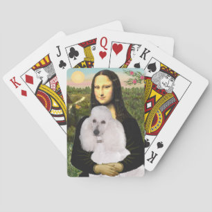Mona Lisa en haar standaard witte poedel Pokerkaarten