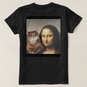 Mona Lisa en kat pal T-shirt