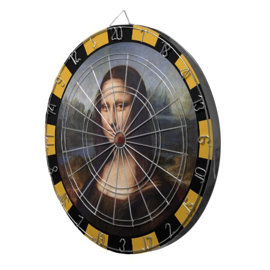 Mona Lisa en Leonardo da Vinci/ Italië Dartbord (Voorkant Rechts)