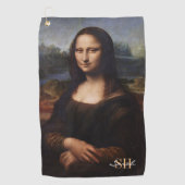 Mona Lisa en monogrammed Golf/Leonardo da Vinci Golfhanddoek (Voorkant)