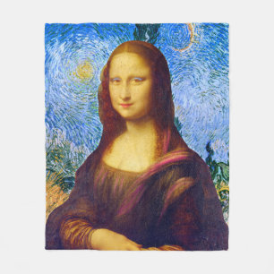 Mona Lisa en Van Gogh Fleece Deken