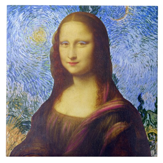 Mona Lisa en Van Gogh Tegeltje (Voorkant)