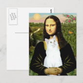 Mona Lisa en witte kat Briefkaart (Voorkant / Achterkant)