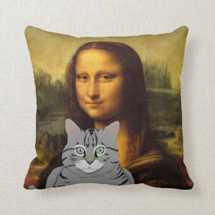 Mona Lisa et son coussin de chat