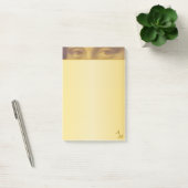  Mona Lisa Eyes & Monogram op Golden Post-it® Notes (Kantoor)